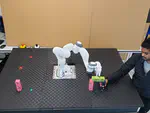 Let's Collaborate: Regret-based Reactive Synthesis for Robotic Manipulation